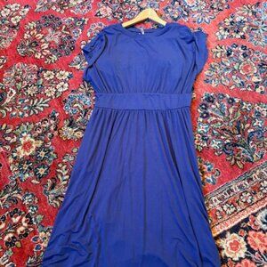 NWOT Soma Blue Short Sleeve Dress with Built in Bra & Pockets Size XL